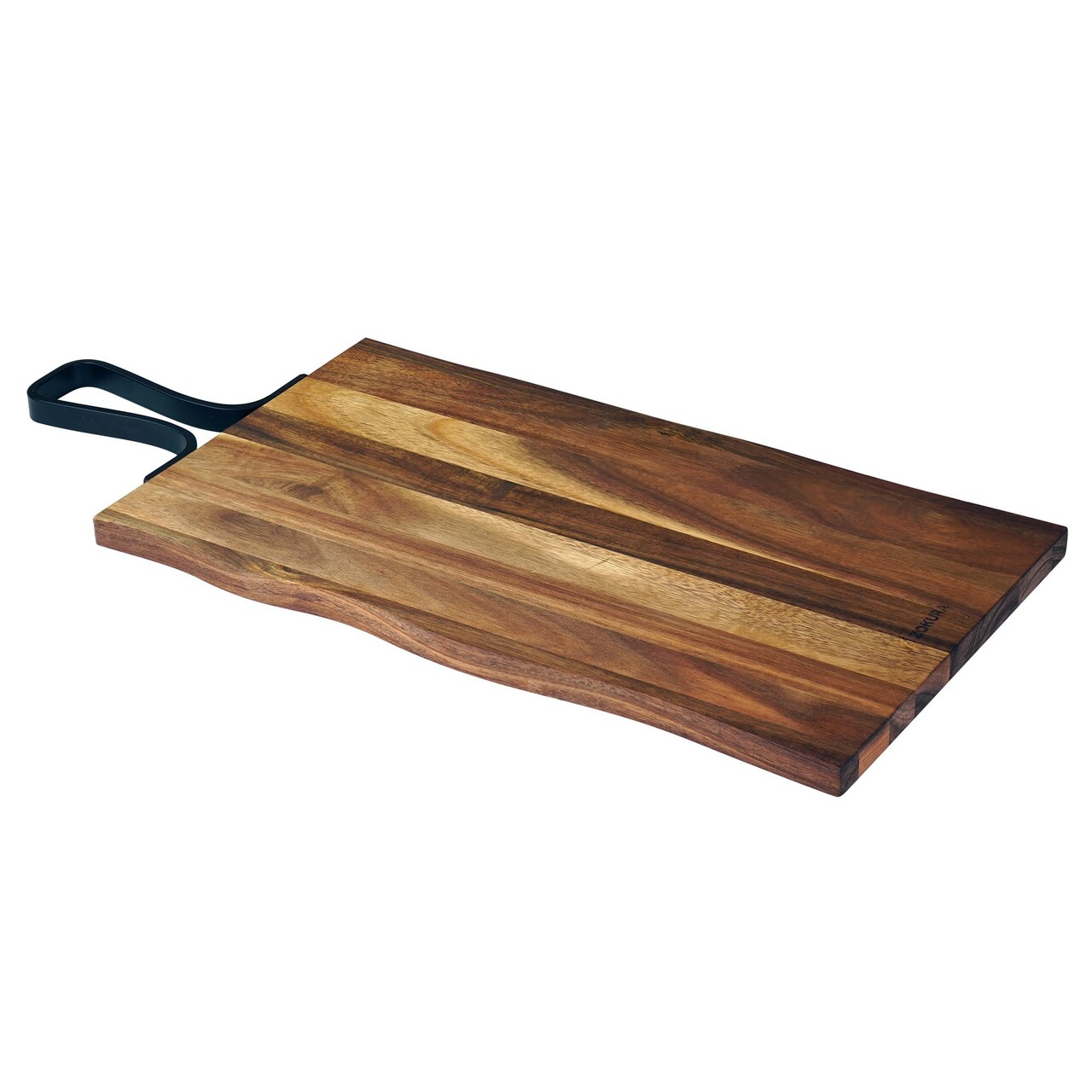 Tocator cu maner, din lemn de acacia, 39 x 22 cm, Grosime 1,5 cm - Zokura - imagine 4